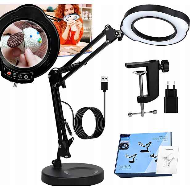 Lupa S Led Světlem Stojánkem – Stolní Lampa Pro DOMÁCNOST-5 režimů osvětlení