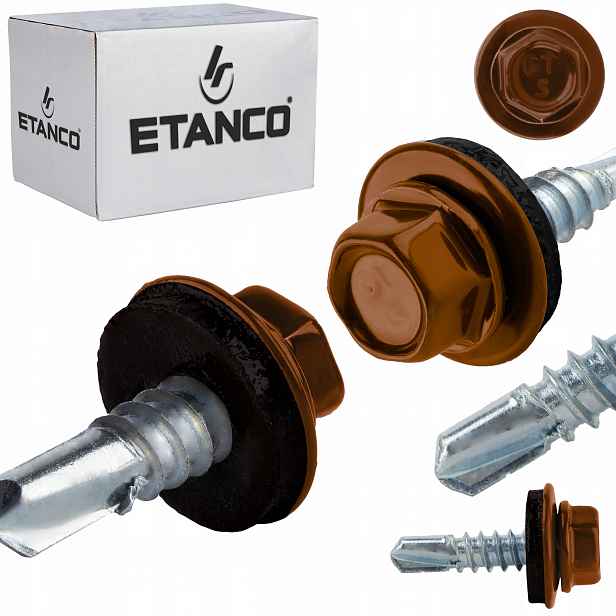 Samovrtné šrouby do kovu 5 mm 5,5 x 19 mm Ral 8004 250 ks Etanco GT5 Z14