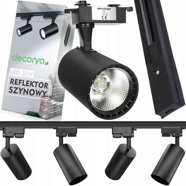 4X Led Kolejnicový Reflektor S Hotovým Osvětlovacím Systémem Kolejnicový Kabel