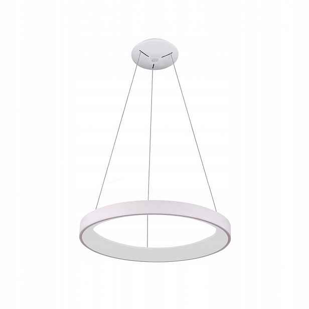 Vico, Moderní bílá závěsná Led lampa, Ring, 3000K/4000K 48W, 58 cm