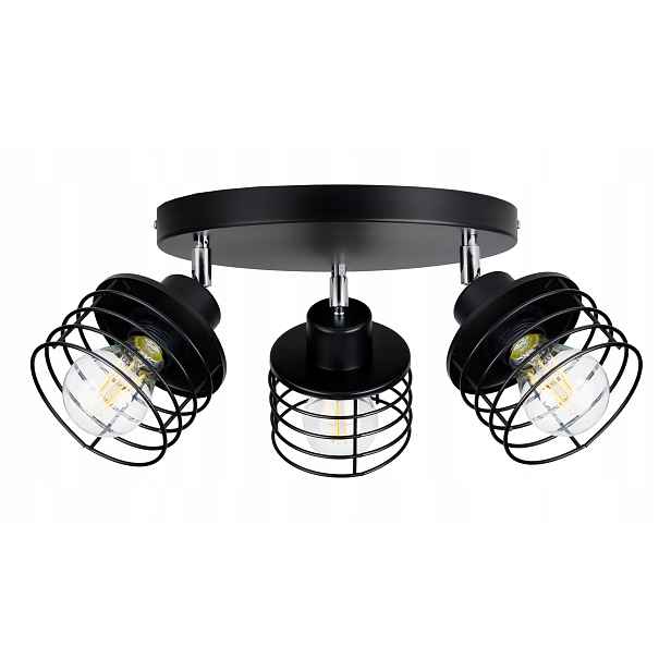 Lampa Stropní Svítidlo Led Lustr nastavitelný Pružina Černá