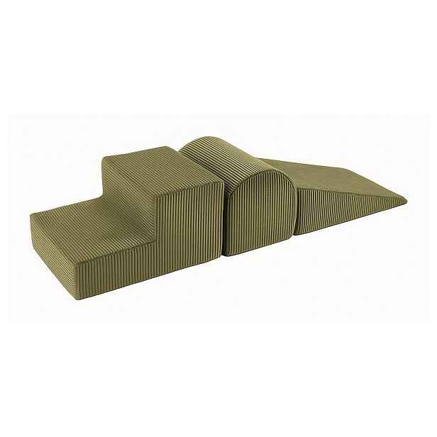 Khaki manšestrové pěnové hřiště 3 ks výška 30 cm 45x143 cm – Meowbaby