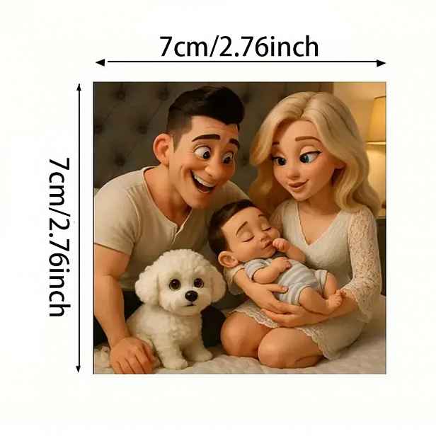 TEMU Personalizovaný magnet na lednici s fotografií vánoční dárek, přeměna běžných fotek na 3D animovaný styl, originální dárky na Halloween a