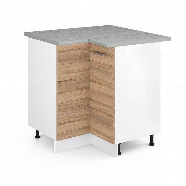Vicco UNIVERZÁLNÍ ROHOVÁ SKŘÍŇ R-Line Sonoma 75.6 cm s dvířky, s pracovní deskou