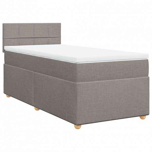 vidaXL Box spring postel s matrací taupe 80x200 cm textil