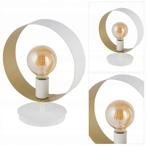 Happy bílá stolní lampa s měkkým leskem do pracovny a kanceláře Sigma Lighting
