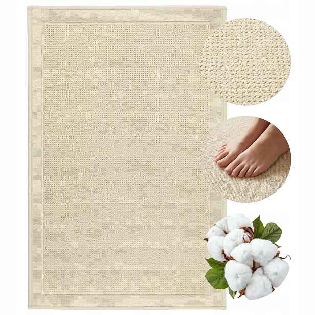 Koupelnový koberec Bavlna Savý Protiskluzový Pro praní 50x80 cm Pevný