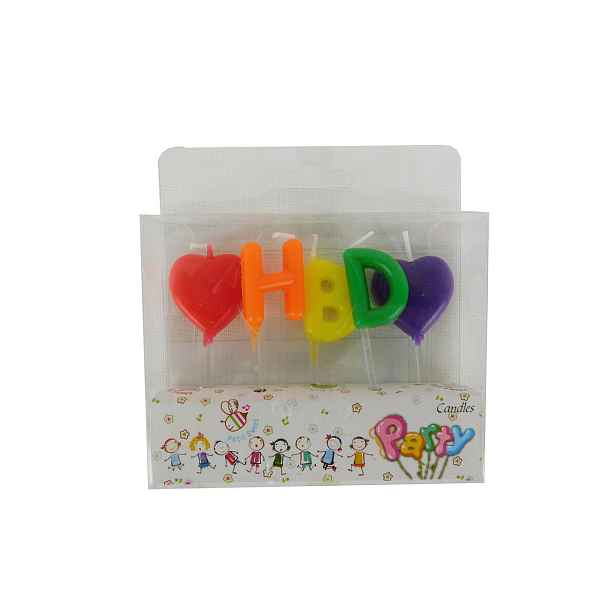 PROHOME - Svíčky 5ks 2srdce + 3 písmena