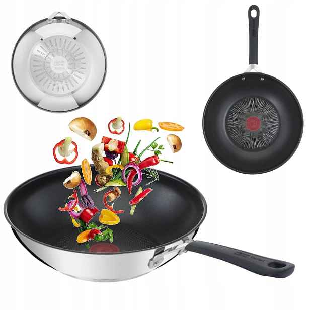 Tefal Stainless Steel Jamie Olivier Wok 28CM Indukce E30319