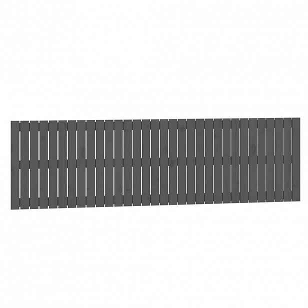 vidaXL Nástěnné čelo postele šedé 204 x 3 x 60 cm masivní borové dřevo