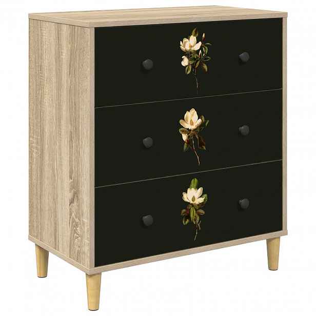 vidaXL Příborník BREMEN tisk na magnolii 66 x 36,5 x 75 cm Sonoma