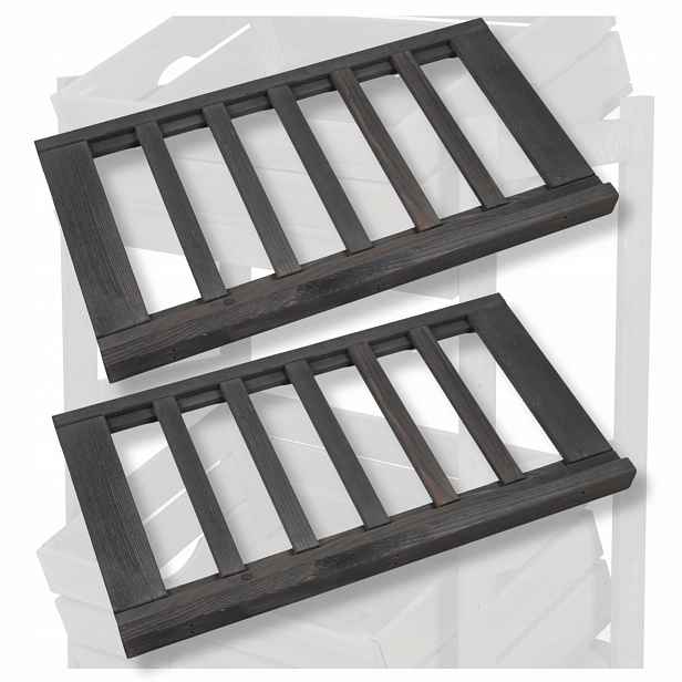 2x Regálová police pro regál Lsr 66,6x34 cm, borovicová police pro Eko skříňku