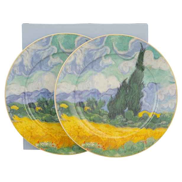Duo Sada 2 ks dezertních talířů Van Gogh Wheat Field 19,2 cm vícebarevná