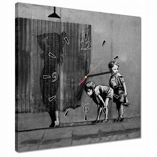 Hodiny 40x40 Banksy Sprchová tyč