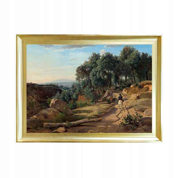 Obraz Corot View Volterra Tuscany rám zlatý