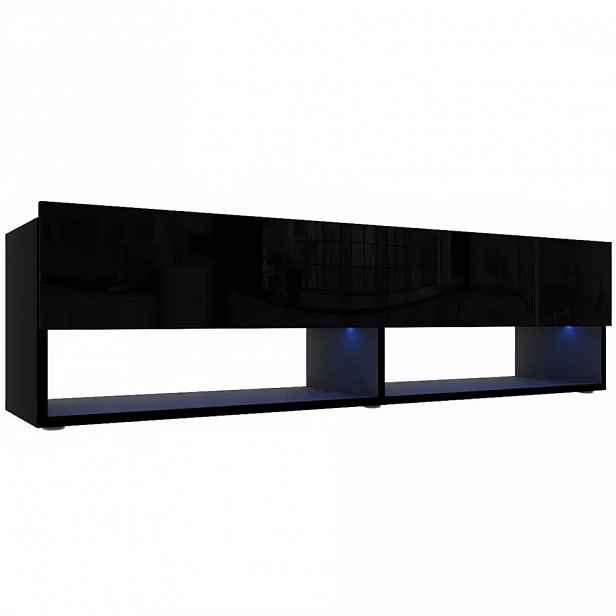 Tv stolek Izumi 140 BL černá mat/lesk