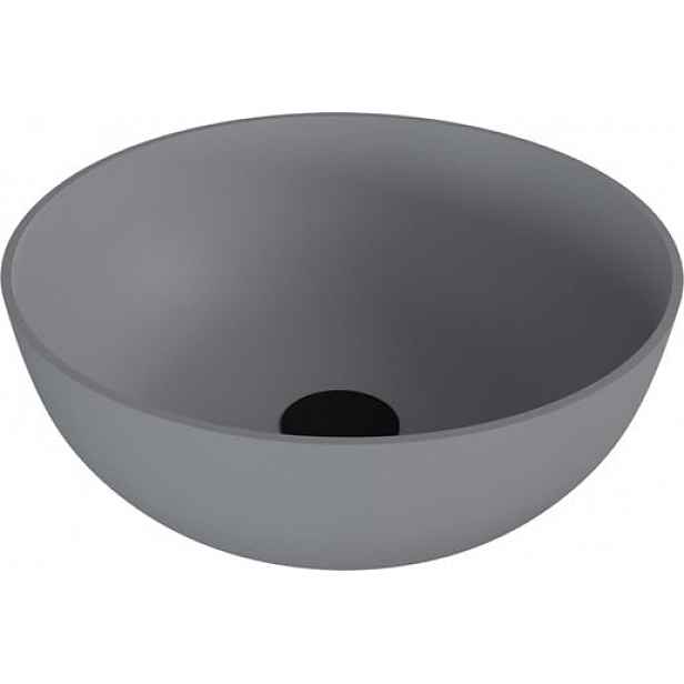 Umyvadlo na desku Polysan Banera 39x39 cm šedá matná bez přepadu 14337.31