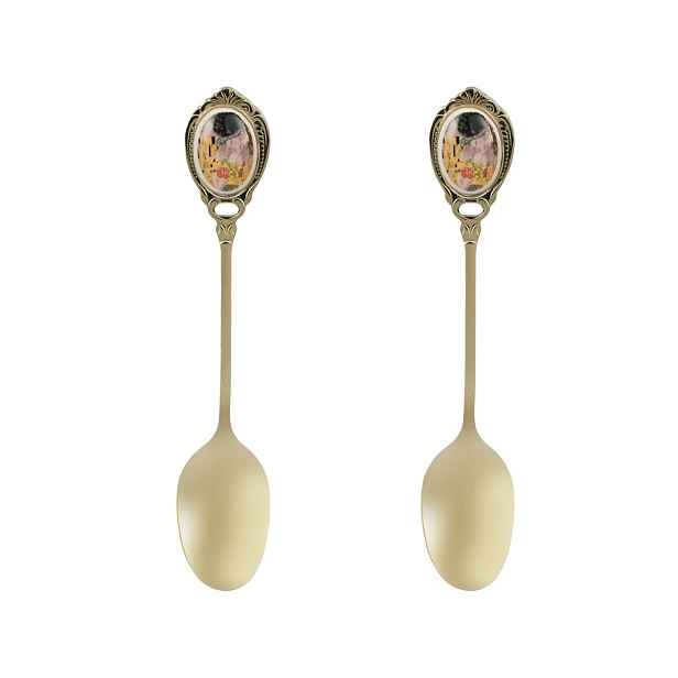 Duo Sada 2 ks lžiček G. Klimt The Kiss zlatá