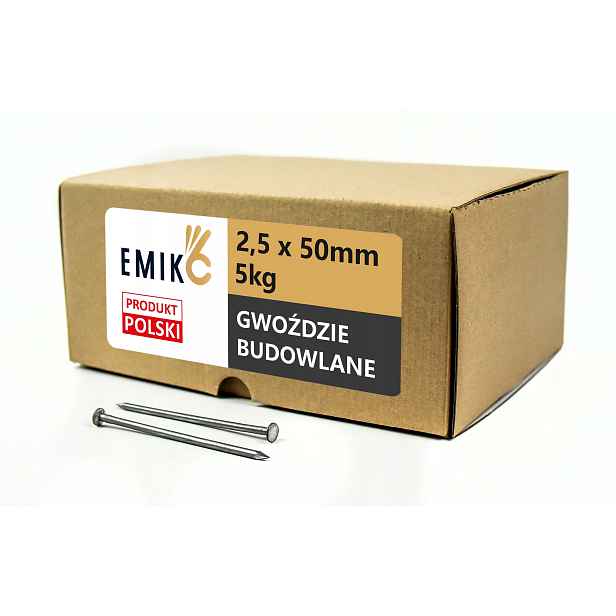 Stavební hřebíky na dřevo 2,5 x 50 mm 2 palce Černé Hladké 2'' 5 kg 9ks