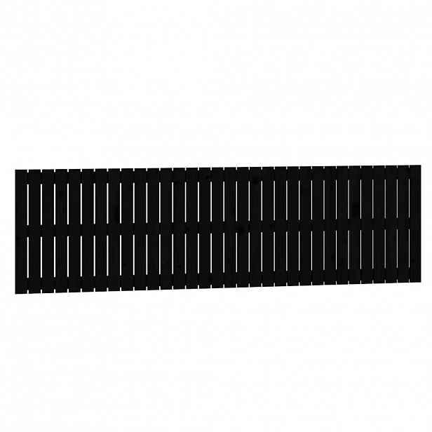vidaXL Nástěnné čelo postele černé 204x3x60 cm masivní borové dřevo