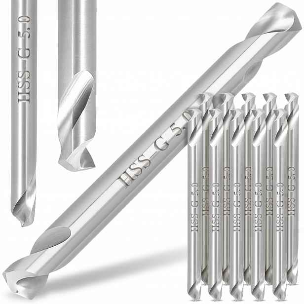 10 x Vrták Z Kovu Hss-g 5 mm Oboustranný Z Hliníkové Oceli Z Plechu Milwauk R6-P