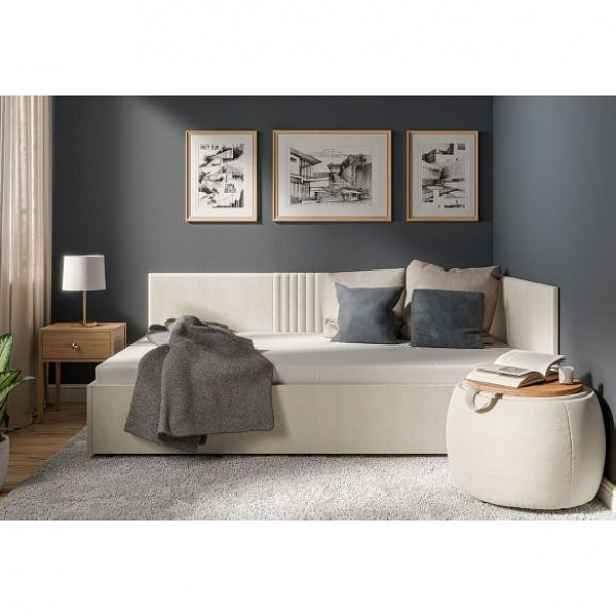 Jednolůžková čalouněná postel 120x200 LEXINGTON - béžová