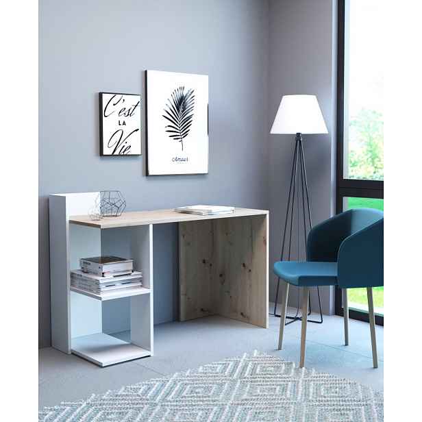 Levný PC stůl Porto 1, artisan/bílý