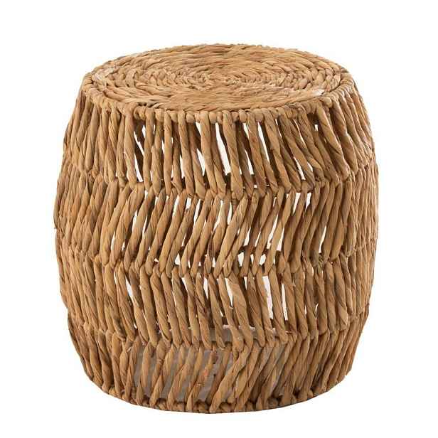 Přírodní odkládací stolek s výpletem z vodního hyacintu Maurice - Ø42*42cm J-Line by Jolipa