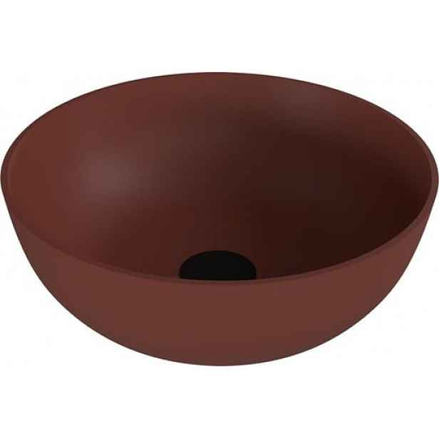 Umyvadlo na desku Polysan Banera 39x39 cm hnědá mat bez přepadu 14337.71
