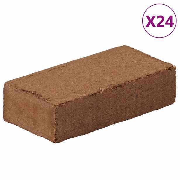 vidaXL Kokosové brikety 24 ks 650 g každá 15,6 kg celkem