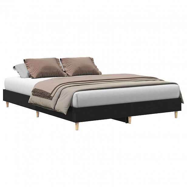 vidaXL Rám postele Černý dub 203 x 153 x 25 cm Kompozitní dřevo
