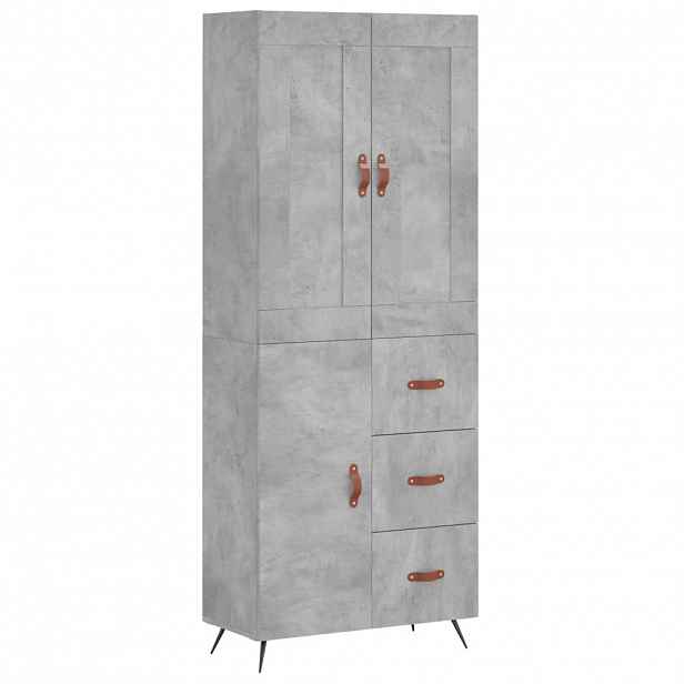 vidaXL Skříň highboard betonově šedá 69,5x34x180 cm kompozitní dřevo