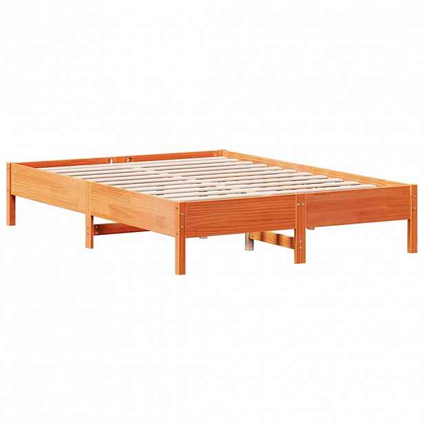 vidaXL Postel bez matrace voskově hnědá 120 x 200 cm masivní borovice