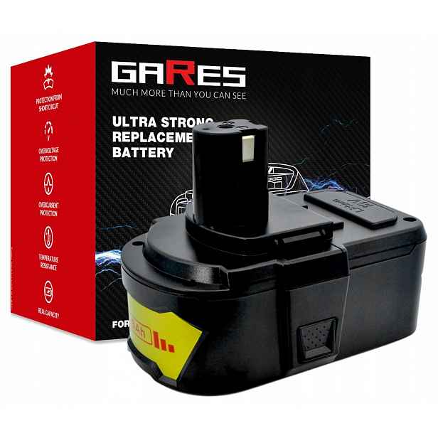 Akumulátor Gares pro Ryobi One+ OPT1845 R18HW OHT1850X 18V 8Ah 21700