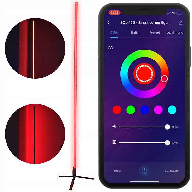 Denver Podlahová Stojací Lampa Led Wi-Fi Rgb Apka