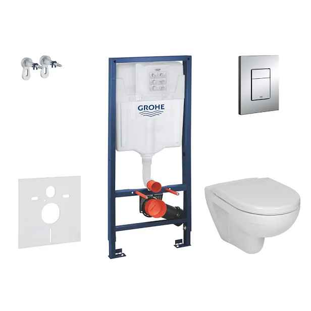 Grohe 38528SET-KJ1 - Set předstěnové instalace, klozetu a sedátka Jika Lyra Plus, tlačítka Skate Cosmopolita, chrom