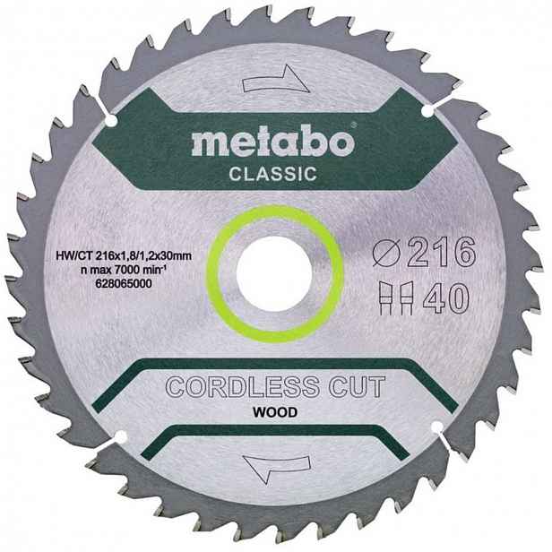 Metabo - Pilový kotouč na dřevo 216x30 mm, 40 zubů 628065000