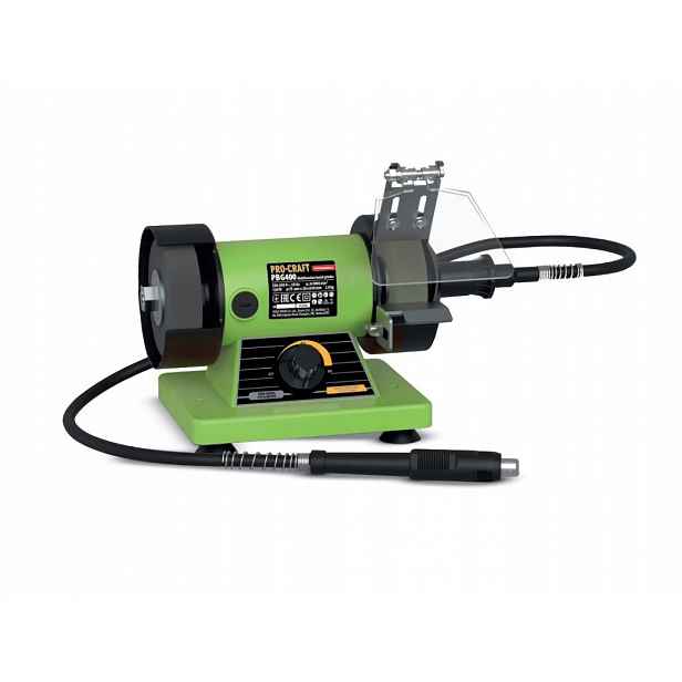 Procraft Dvoukotoučová stolní bruska 75 mm 150 W flexibilní hřídel PBG400
