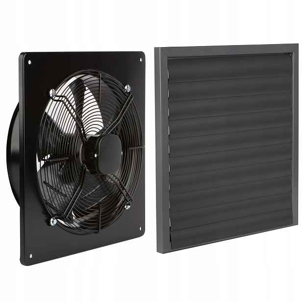 Průmyslový odtahový ventilátor 200 mm žaluzie