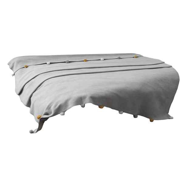 Šedý fleecový přehoz 150x200 cm Pom Pom – Mijolnir