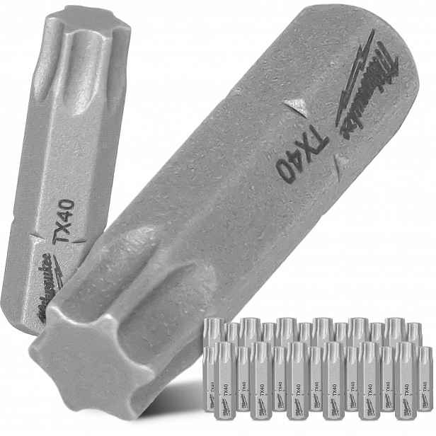 25 x Bit šroubováky Torx TX40 25 mm Magnetická koncovka Krátká, nerezová