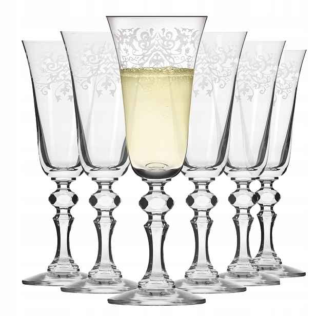 Skleničky na šampaňské Krista deco 165 ml Krosno s reliéfním vzorem