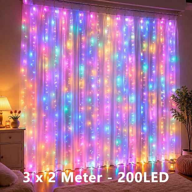 TEMU 1 ks Pohádkové závěsné světla | Pohádkové závěsné světla 300/200/100 LED Multicolor závěsné světla | Poskytují jev na pódiu, USB napájení, 8