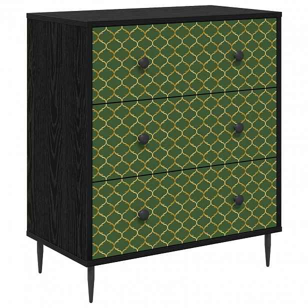 vidaXL Příborník GELEEN Smaragdový geometrický vzor 66 x 36,5 x 76 cm