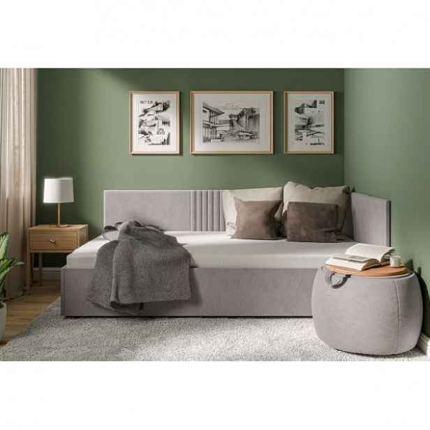 Jednolůžková čalouněná postel 120x200 LEXINGTON - šedá