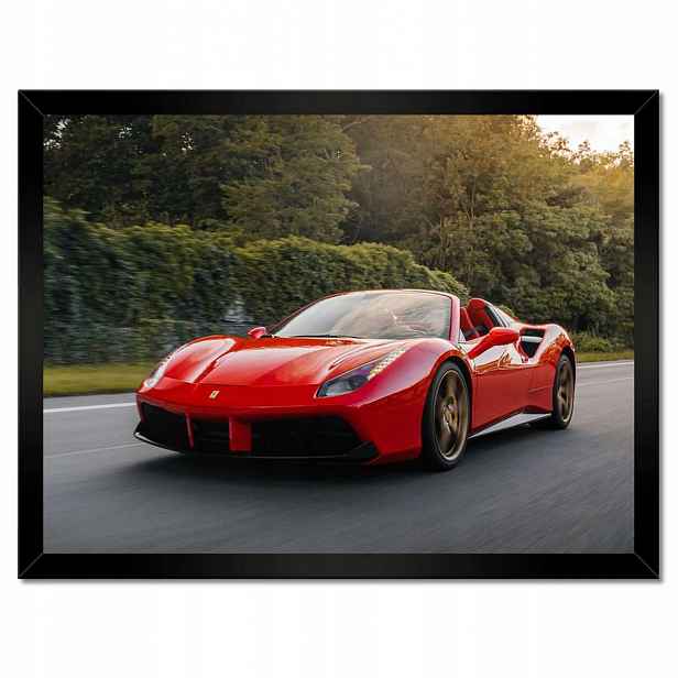 Plakáty v rámu 40x30 Červené Ferrari Cesta