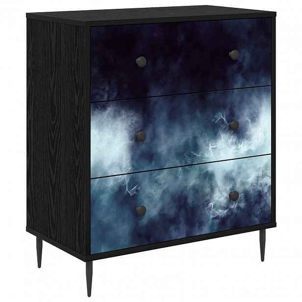 vidaXL Příborník RAALTE Tisk na modrém mramoru 66 x 36,5 x 76 cm
