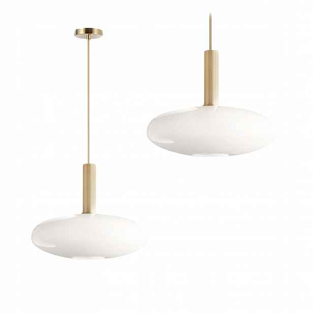 Závěsná stropní lampa Mléčná skleněná, zlatá