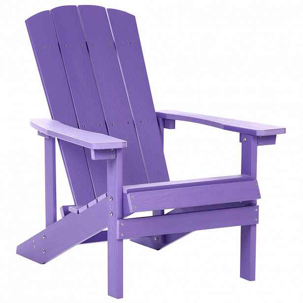 Beliani ZAHRADNÍ ŽIDLE Dřevěný kompozit Purpurová Adirondack