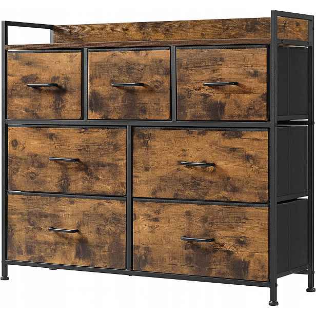 Industriální komoda do obývacího pokoje se 7 zásuvkami 98 cm Loft